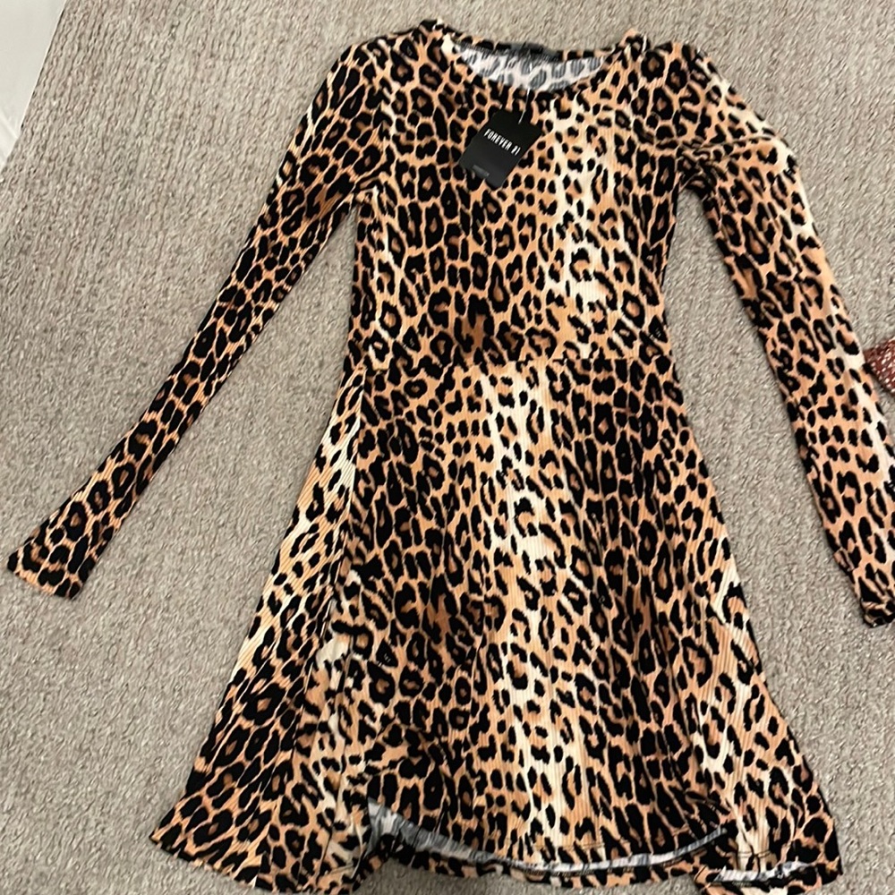 Forever 21 XS black and brown knit dress